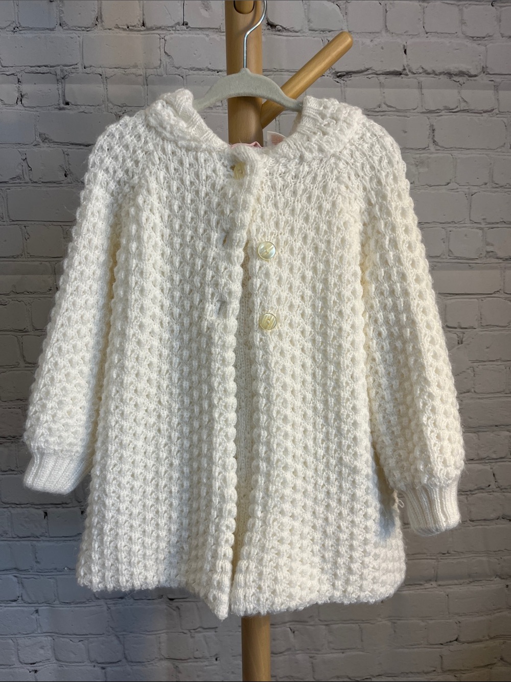 ⭐️⭐️ PICK 5 / $20 Toddler Girl Knit Cream Hooded Button Cardigan Coat